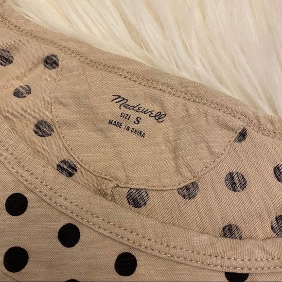 Madewell cream polka dot long sleeve shirt small - Picture 4 of 7
